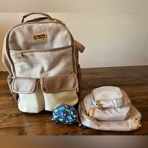 Vanilla latte boss diaper bag and carrying totes